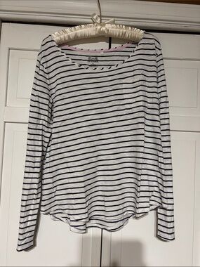 Le Tigre White & Navy Striped Long-Sleeve Tee